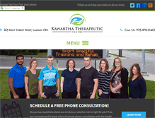 Tablet Screenshot of kawarthatherapeutic.com